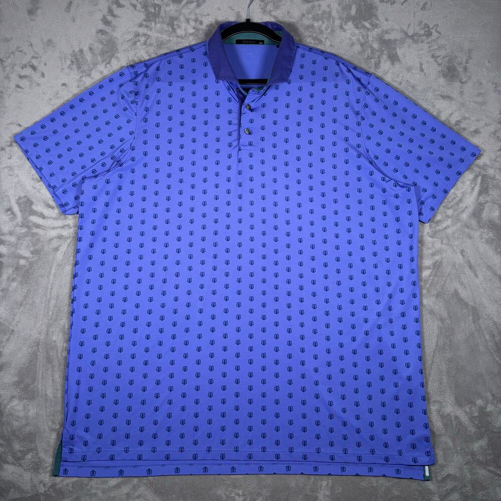 Greyson Wolf All Over Print Performance Golf Polo Shirt Purple Men’s XXL